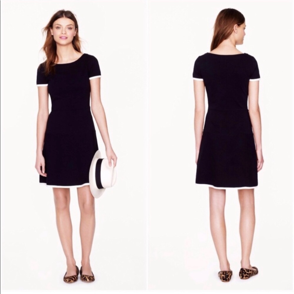 \J. Crew Factory\• Tipped Ponte A-Line Dress
